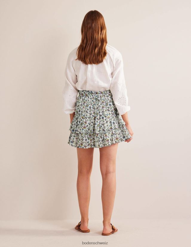 Boden Frauen Crinkle-Minirock mit Bindegürtel an der Taille VH86PT649 Kleidung Elfenbein & Wiesenherbst