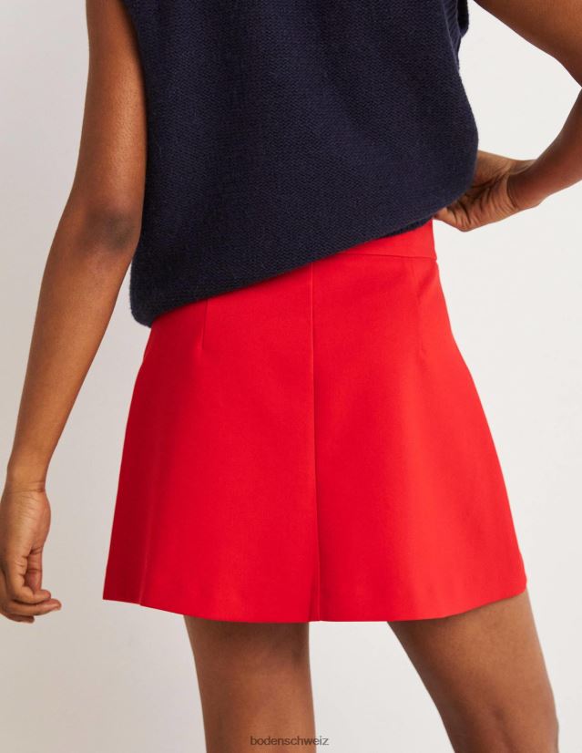 Boden Frauen Falten-Minirock in A-Linie VH86PT1940 Kleidung Rot