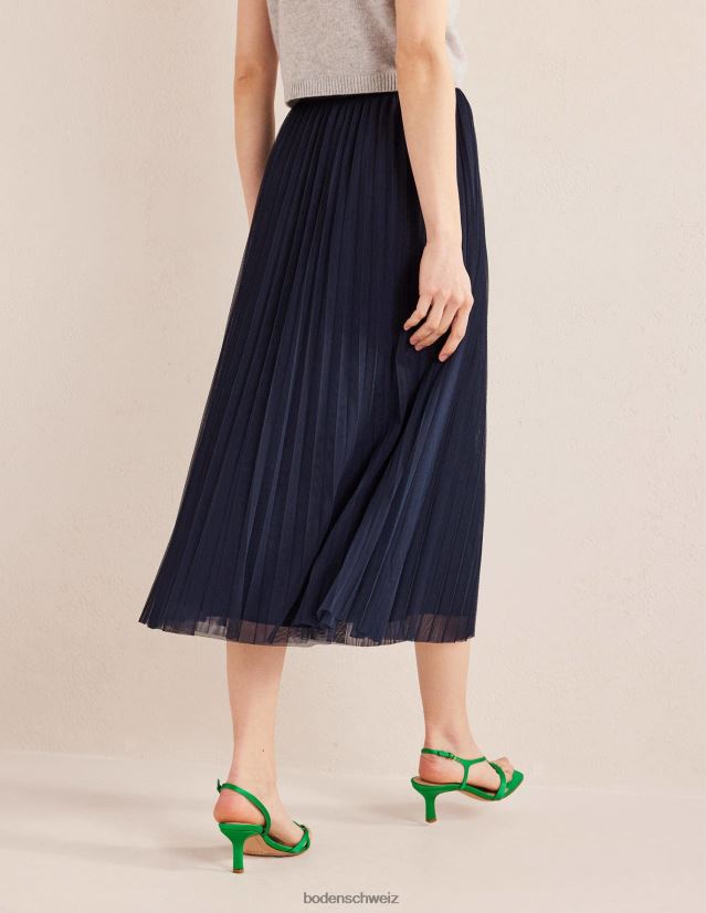 Boden Frauen Faltenrock aus Tüll VH86PT642 Kleidung Marine