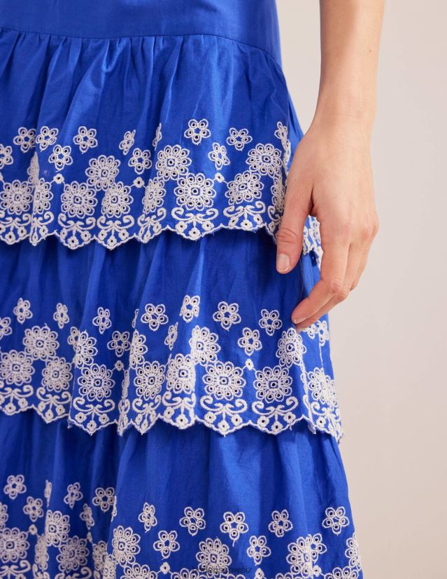 Boden Frauen Mehrstufiger Broderie-Rock VH86PT1060 Kleidung Inselblau