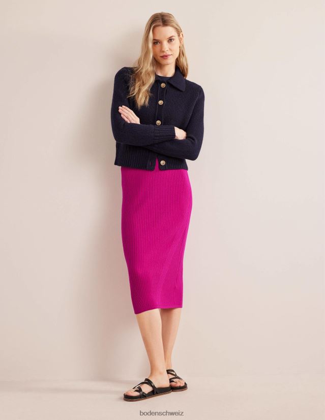 Boden Frauen Midirock aus Merinostrick VH86PT1629 Kleidung rosaviolett