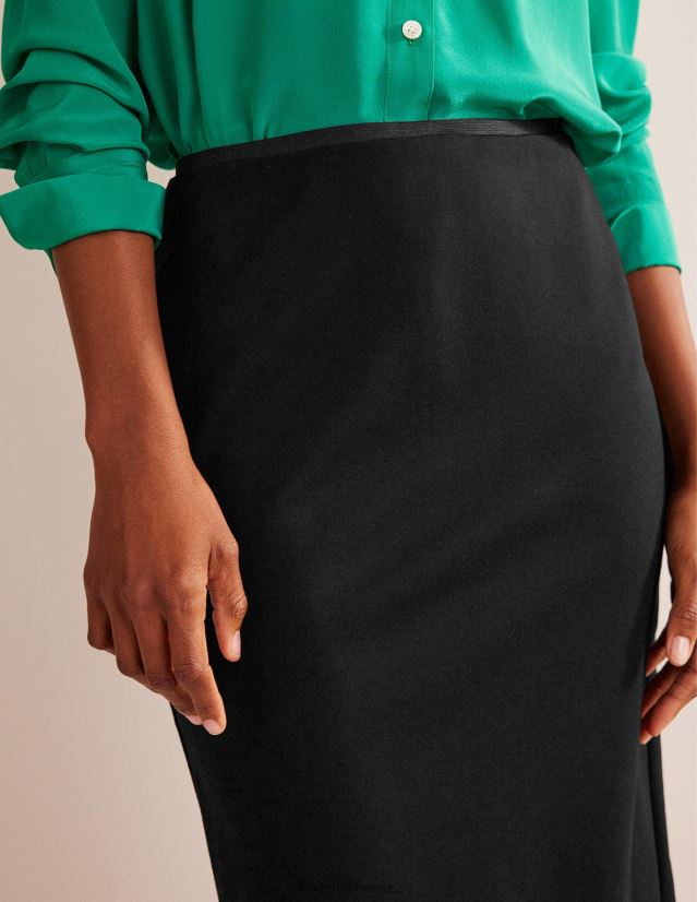 Boden Frauen Midirock aus Stretch-Jersey VH86PT638 Kleidung Schwarz