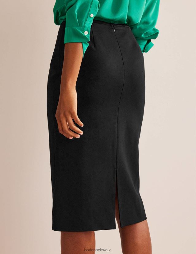 Boden Frauen Midirock aus Stretch-Jersey VH86PT638 Kleidung Schwarz