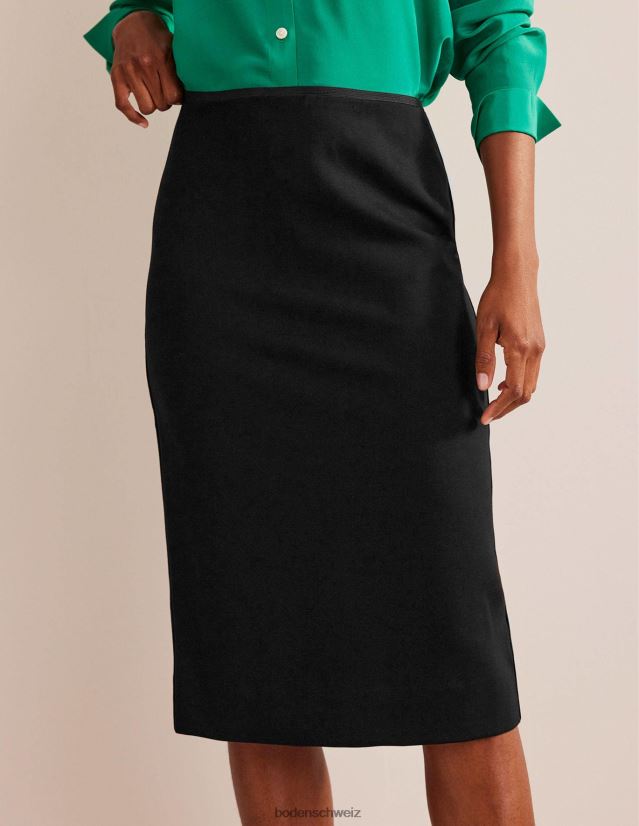 Boden Frauen Midirock aus Stretch-Jersey VH86PT638 Kleidung Schwarz