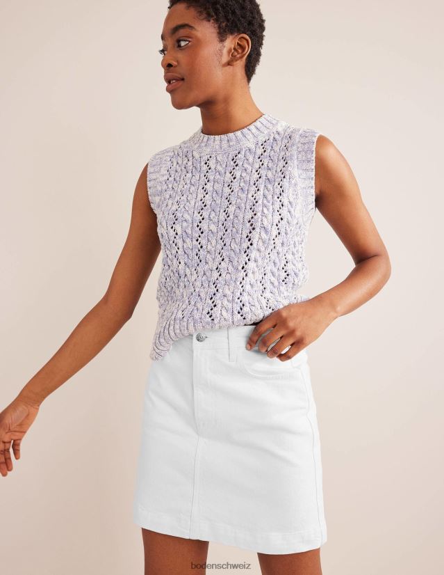 Boden Frauen Nell Denim-Minirock VH86PT644 Kleidung naturfarben