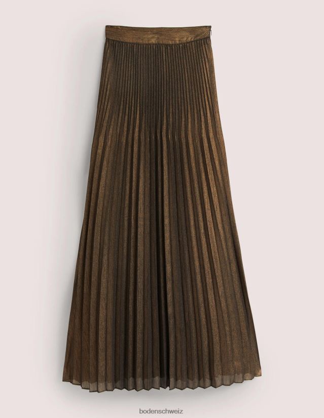 Boden Frauen Party-Maxirock mit Falten VH86PT652 Kleidung Metallfolie