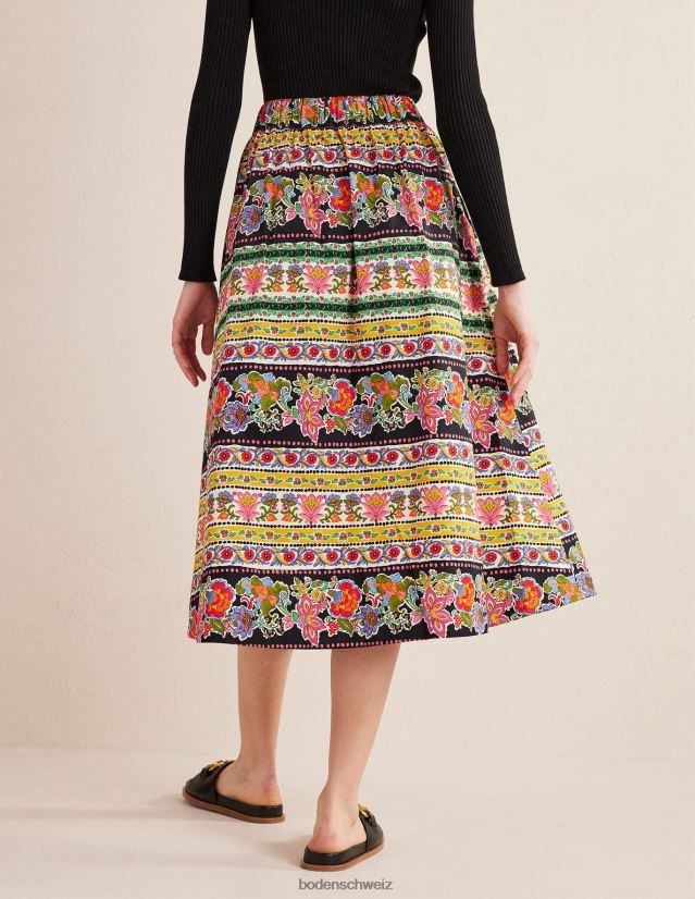 Boden Frauen Plissee-Midirock VH86PT2225 Kleidung Multi & Tapisserie-Streifen