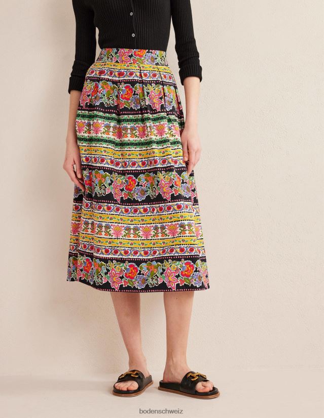 Boden Frauen Plissee-Midirock VH86PT2225 Kleidung Multi & Tapisserie-Streifen