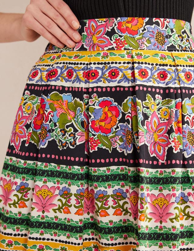 Boden Frauen Plissee-Midirock VH86PT2225 Kleidung Multi & Tapisserie-Streifen