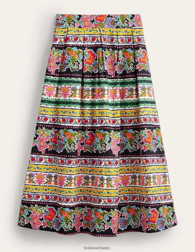 Boden Frauen Plissee-Midirock VH86PT2225 Kleidung Multi & Tapisserie-Streifen