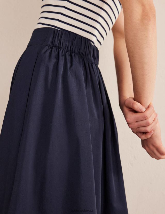 Boden Frauen Plissee-Midirock VH86PT2398 Kleidung Marine