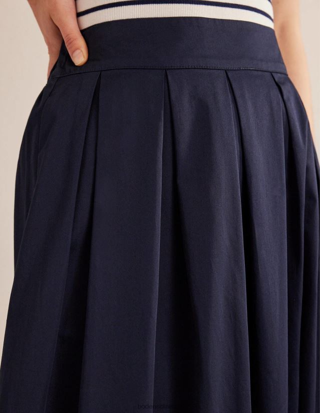 Boden Frauen Plissee-Midirock VH86PT2398 Kleidung Marine