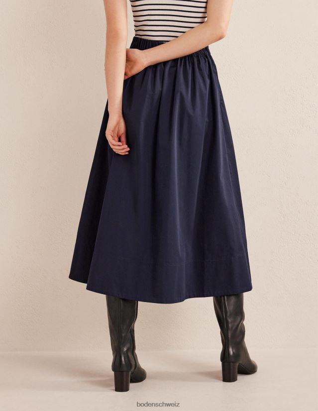 Boden Frauen Plissee-Midirock VH86PT2398 Kleidung Marine