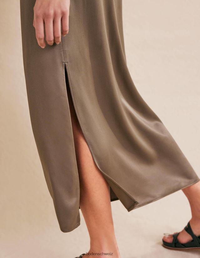 Boden Frauen Säulenrock aus Satin VH86PT1320 Kleidung Morchel