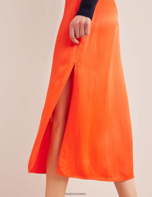 Boden Frauen Säulenrock aus Satin VH86PT1452 Kleidung Kirschtomate