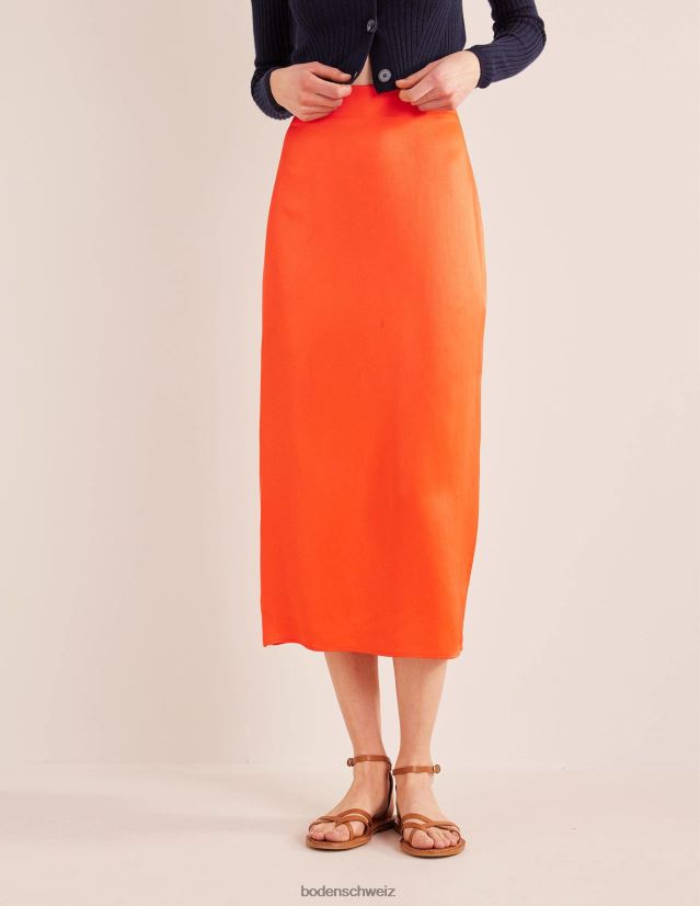 Boden Frauen Säulenrock aus Satin VH86PT1452 Kleidung Kirschtomate