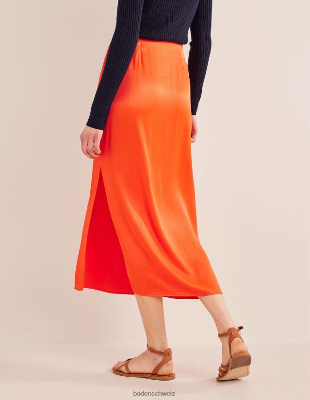 Boden Frauen Säulenrock aus Satin VH86PT1452 Kleidung Kirschtomate