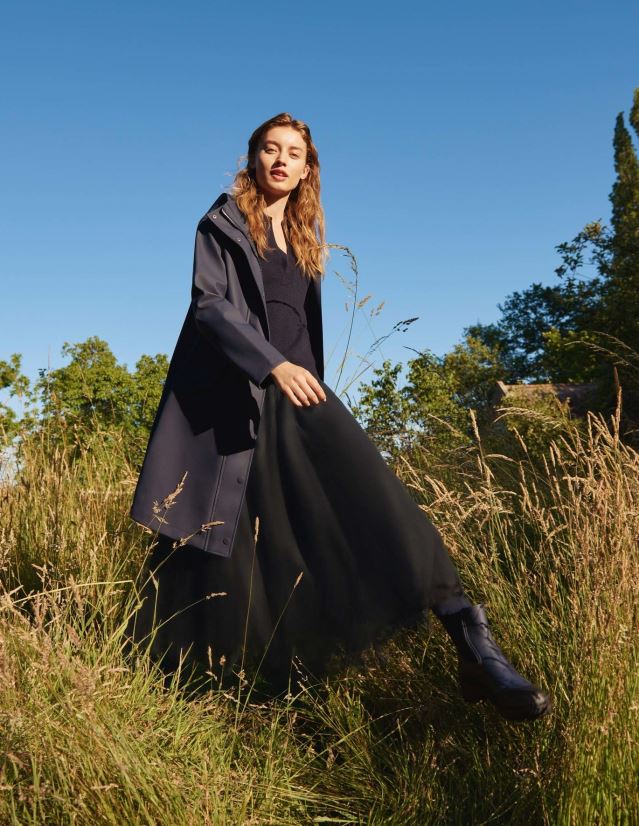 Boden Frauen Voller Midirock aus Tüll VH86PT1133 Kleidung Schwarz