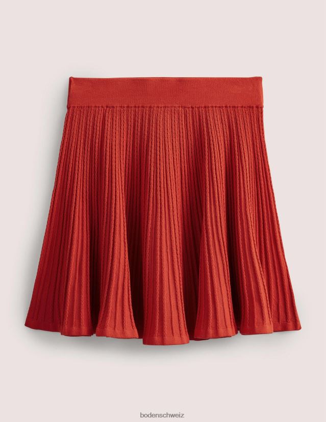 Boden Frauen gestrickter Pointelle-Rock VH86PT1814 Kleidung Tomate