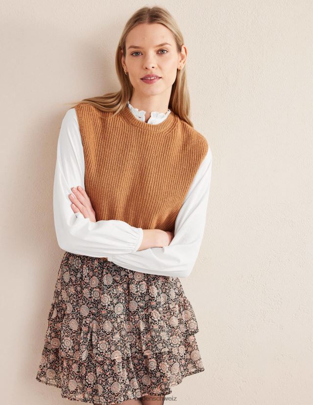 Boden Frauen Alltags-Popover-Hemd aus Baumwolle VH86PT1623 Kleidung Weiß