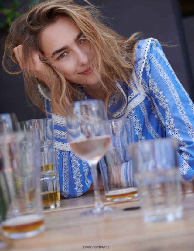 Boden Frauen Bluse mit Häkelbesatz VH86PT1956 Kleidung Chambray