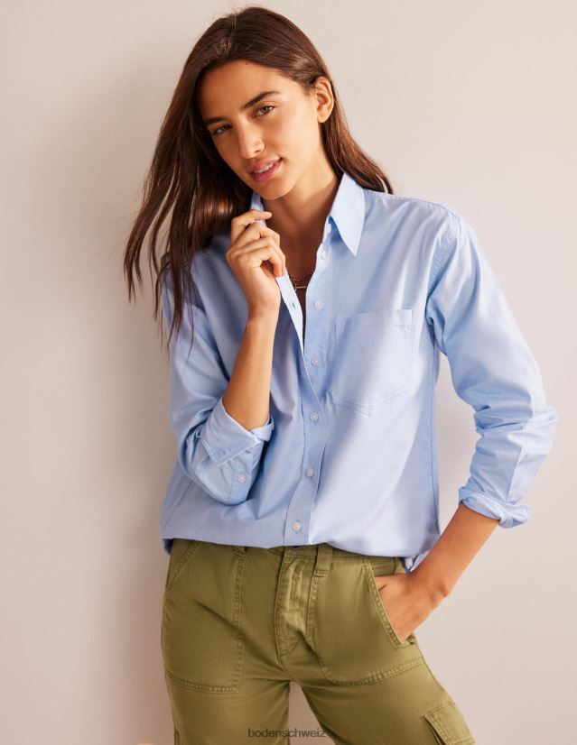 Boden Frauen Connie-Baumwollhemd VH86PT316 Kleidung blaues Oxford
