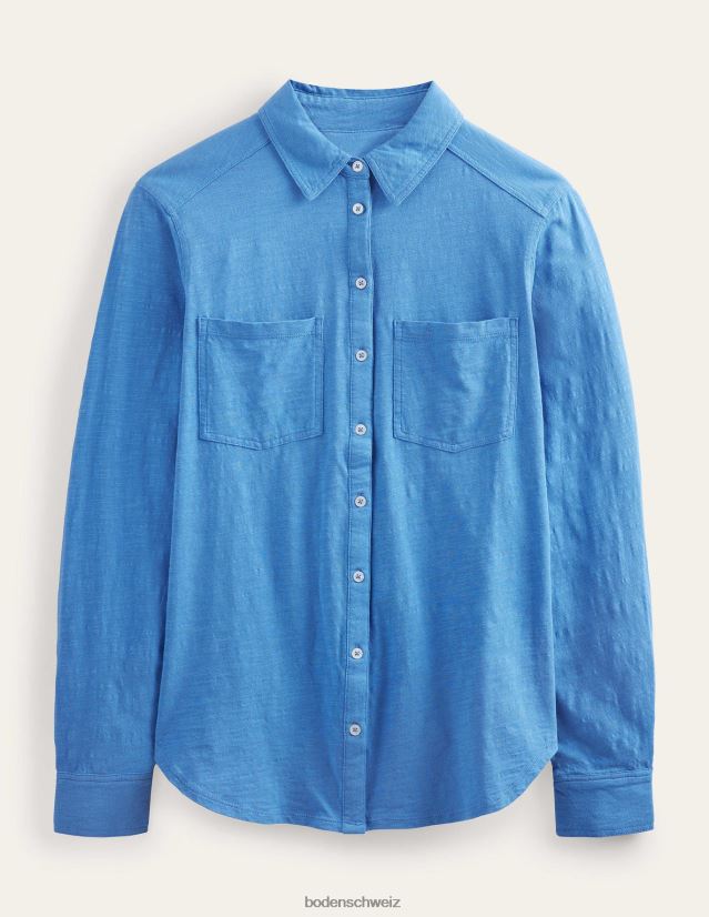 Boden Frauen Hemd aus Baumwolljersey VH86PT2186 Kleidung Porzellanblau