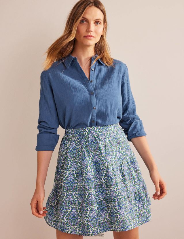 Boden Frauen Hemd mit Baumwollstruktur VH86PT1182 Kleidung echte Marine