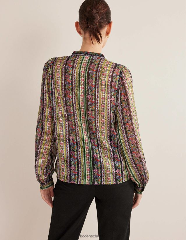 Boden Frauen Hemd mit Rüschendruck VH86PT1858 Kleidung Multi- und Nelkenblüte