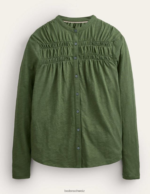 Boden Frauen Hemd mit geraffter Passe VH86PT1961 Kleidung Grünkohl