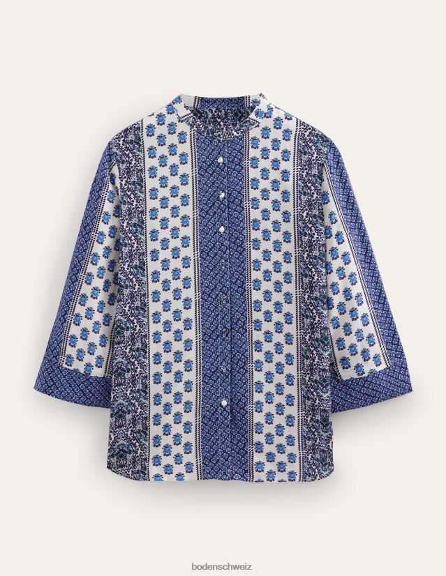 Boden Frauen Lässige Bluse mit weiten Ärmeln VH86PT1115 Kleidung preußischblaues & zierliches Blümchen