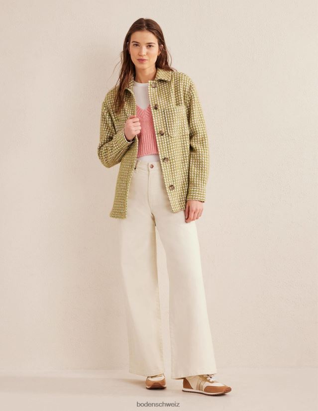 Boden Frauen Lässiges, strukturiertes Overshirt VH86PT1606 Kleidung rosa und grüner Hahnentritt