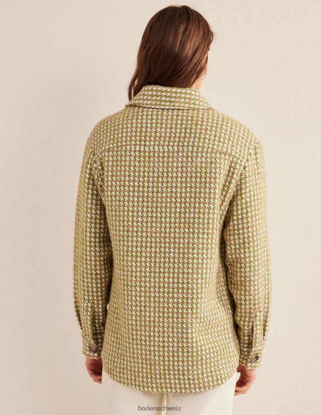 Boden Frauen Lässiges, strukturiertes Overshirt VH86PT1606 Kleidung rosa und grüner Hahnentritt