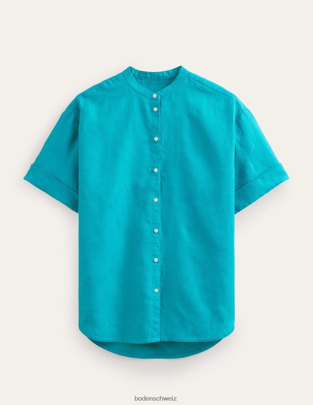 Boden Frauen Leinenhemd mit Kimonoärmeln VH86PT1127 Kleidung Edelstein