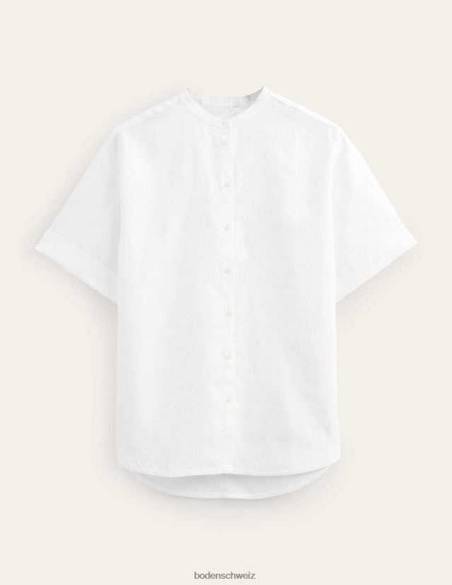 Boden Frauen Leinenhemd mit Kimonoärmeln VH86PT2497 Kleidung Weiß