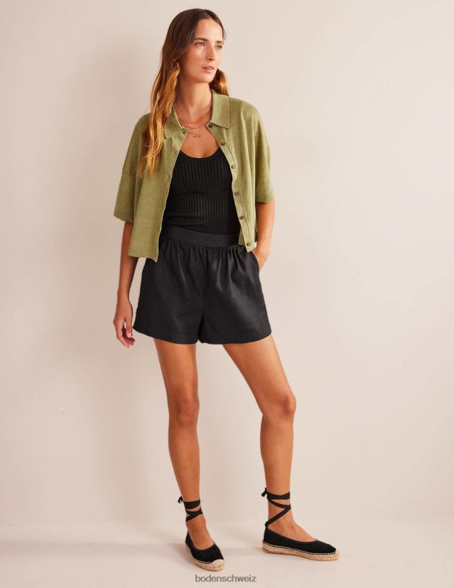 Boden Frauen Leinenstrickhemd mit Kragen VH86PT2240 Kleidung Flussschilf