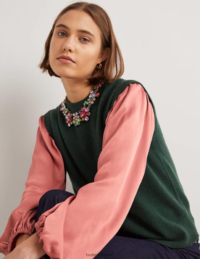 Boden Frauen Satinhemd mit Blousonärmeln VH86PT1892 Kleidung staubige Rose