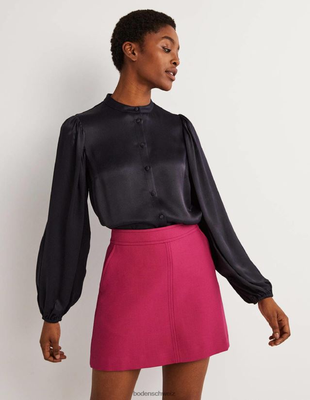 Boden Frauen Satinhemd mit Blousonärmeln VH86PT2025 Kleidung Marine