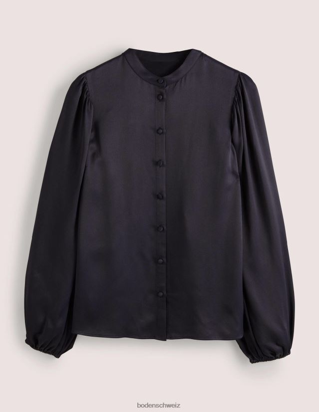 Boden Frauen Satinhemd mit Blousonärmeln VH86PT2025 Kleidung Marine