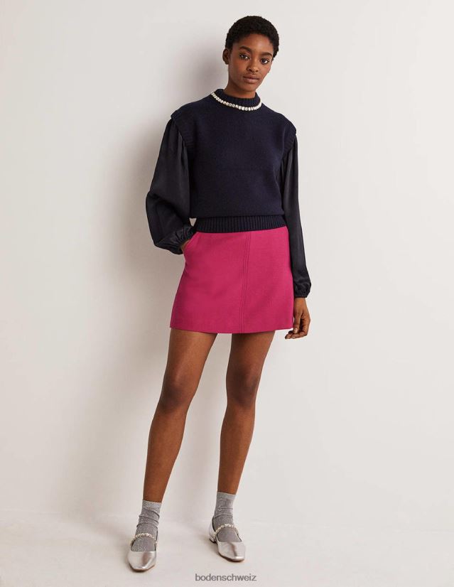 Boden Frauen Satinhemd mit Blousonärmeln VH86PT2025 Kleidung Marine