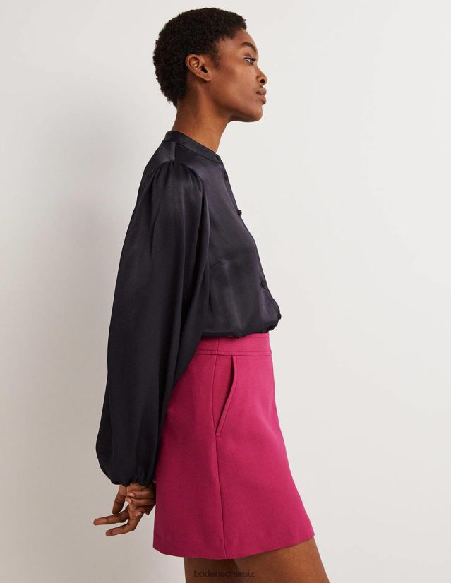 Boden Frauen Satinhemd mit Blousonärmeln VH86PT2025 Kleidung Marine