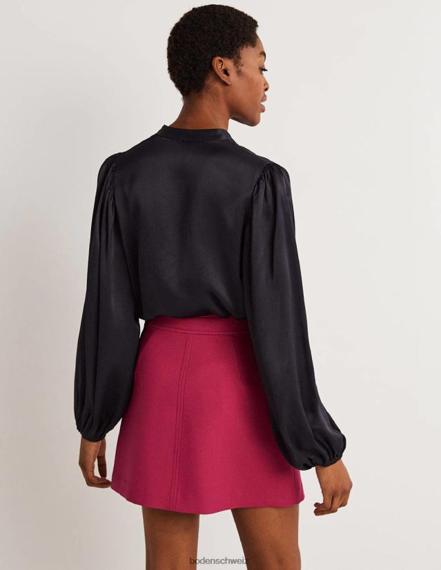 Boden Frauen Satinhemd mit Blousonärmeln VH86PT2025 Kleidung Marine