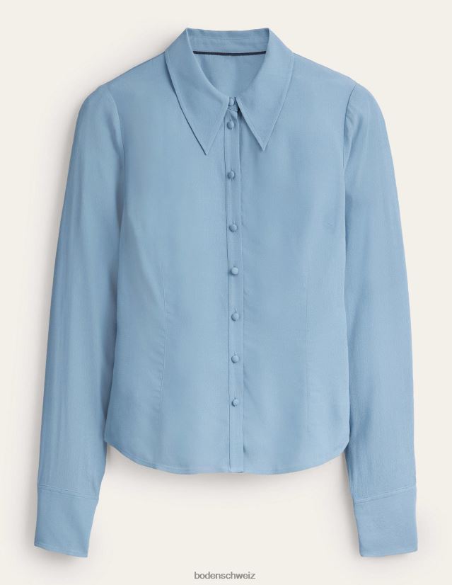 Boden Frauen Tailliertes Arbeitshemd VH86PT1726 Kleidung Kapitäne blau