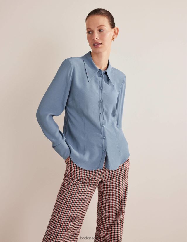 Boden Frauen Tailliertes Arbeitshemd VH86PT1726 Kleidung Kapitäne blau