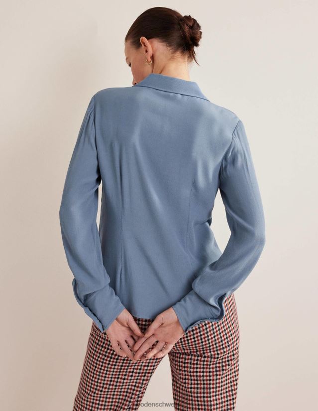 Boden Frauen Tailliertes Arbeitshemd VH86PT1726 Kleidung Kapitäne blau