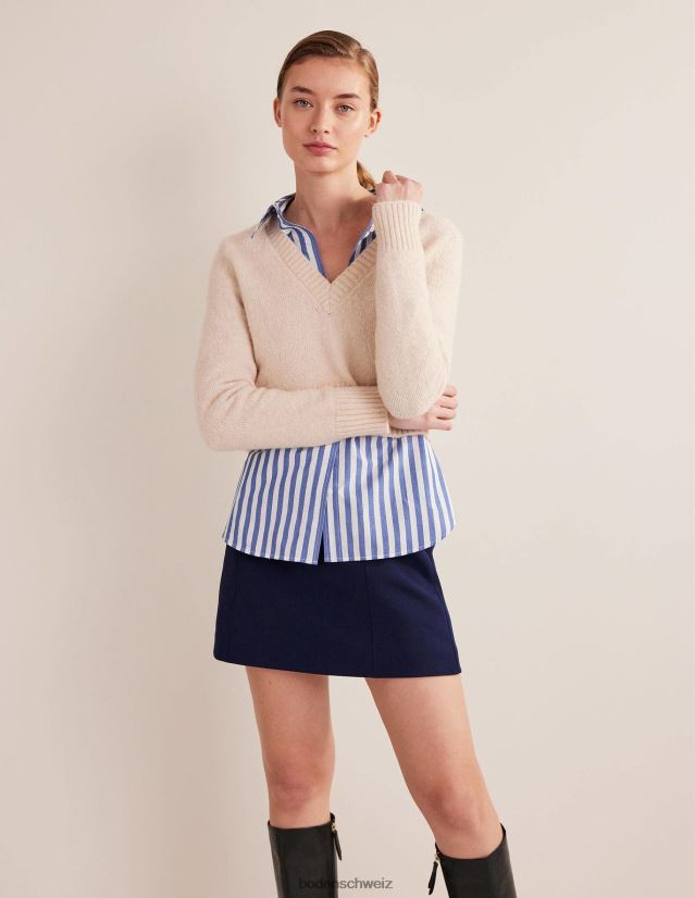 Boden Frauen übergroßes Baumwollhemd VH86PT1084 Kleidung Kobaltstreifen