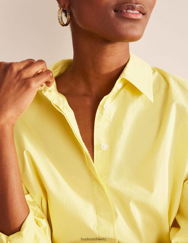 Boden Frauen übergroßes Baumwollhemd VH86PT1306 Kleidung Ananas