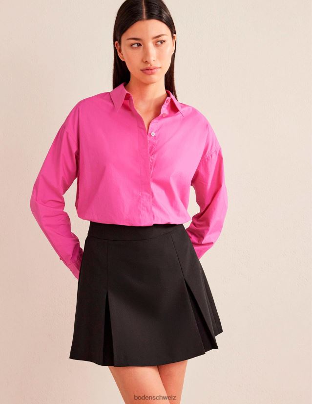 Boden Frauen übergroßes Baumwollhemd VH86PT1750 Kleidung Fuchsia-Fedora