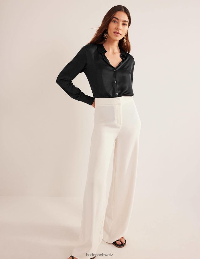 Boden Frauen lässiges Satinhemd VH86PT1300 Kleidung Schwarz