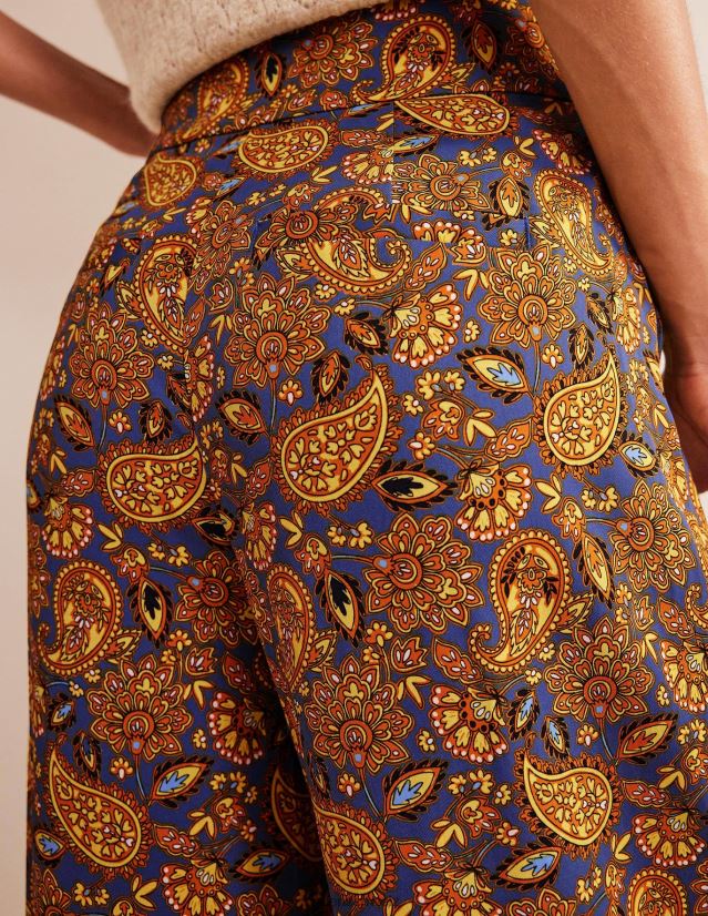 Boden Frauen Fließende, weite Hose VH86PT1552 Kleidung Ernte Gold- und Paisley-Terrasse